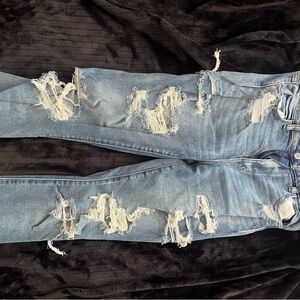 Distressed Blue Skinny Jeans